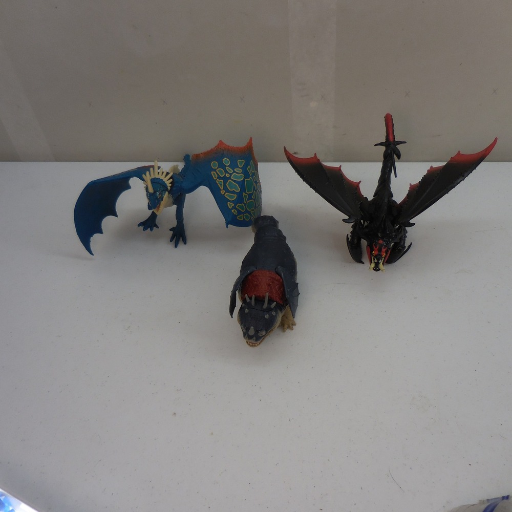 How to Train Your Dragon Figure Lot Stormfly Meatlug Hookfang DreamWorks HTTYD